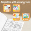 Set of drawing tools including colored pencils, crayons, acrylic markers, and a marker for an adult coloring book.