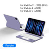 Purple backlit touchpad magic keyboard for iPad Pro 11, Air 4, and Air 5 models.