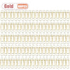 A set of 100 gold metal pen clips designed for notebooks and journals.