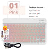 Pink portable keyboard set including a keyboard, USB cable, and sticker