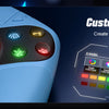 An RGB wireless gaming controller is shown with customization options to create a game atmosphere.