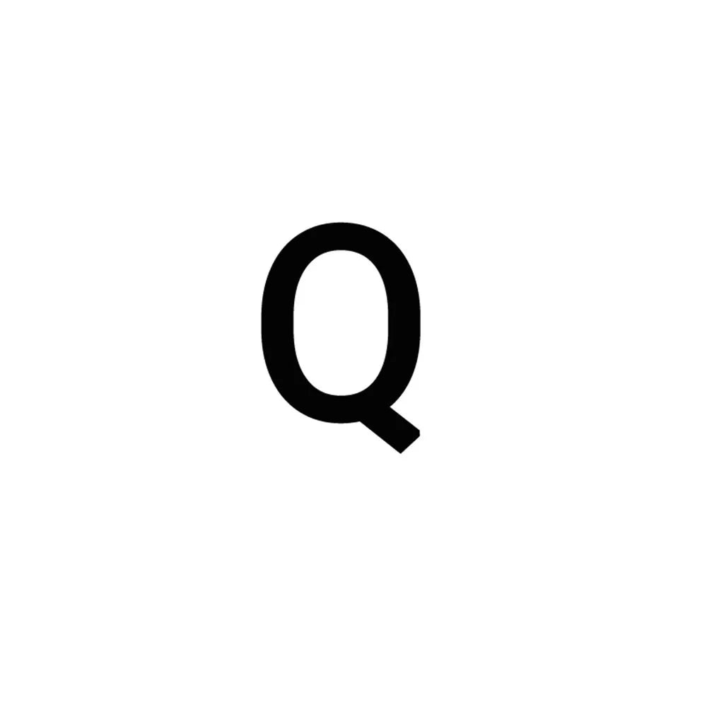 Símbolo Q negro sobre fondo blanco