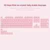 A collection of 113 pink ice crystal jelly Arabic mechanical keyboard keycaps for gaming keyboards.