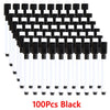 A set of 100 black dry erase markers with magnetic erasers arranged in rows.