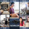 Collage von Freizeit, Spielen, Reisen, Arbeit und Lernen mit Fokus auf einen Multi-Output USB-C Laptop