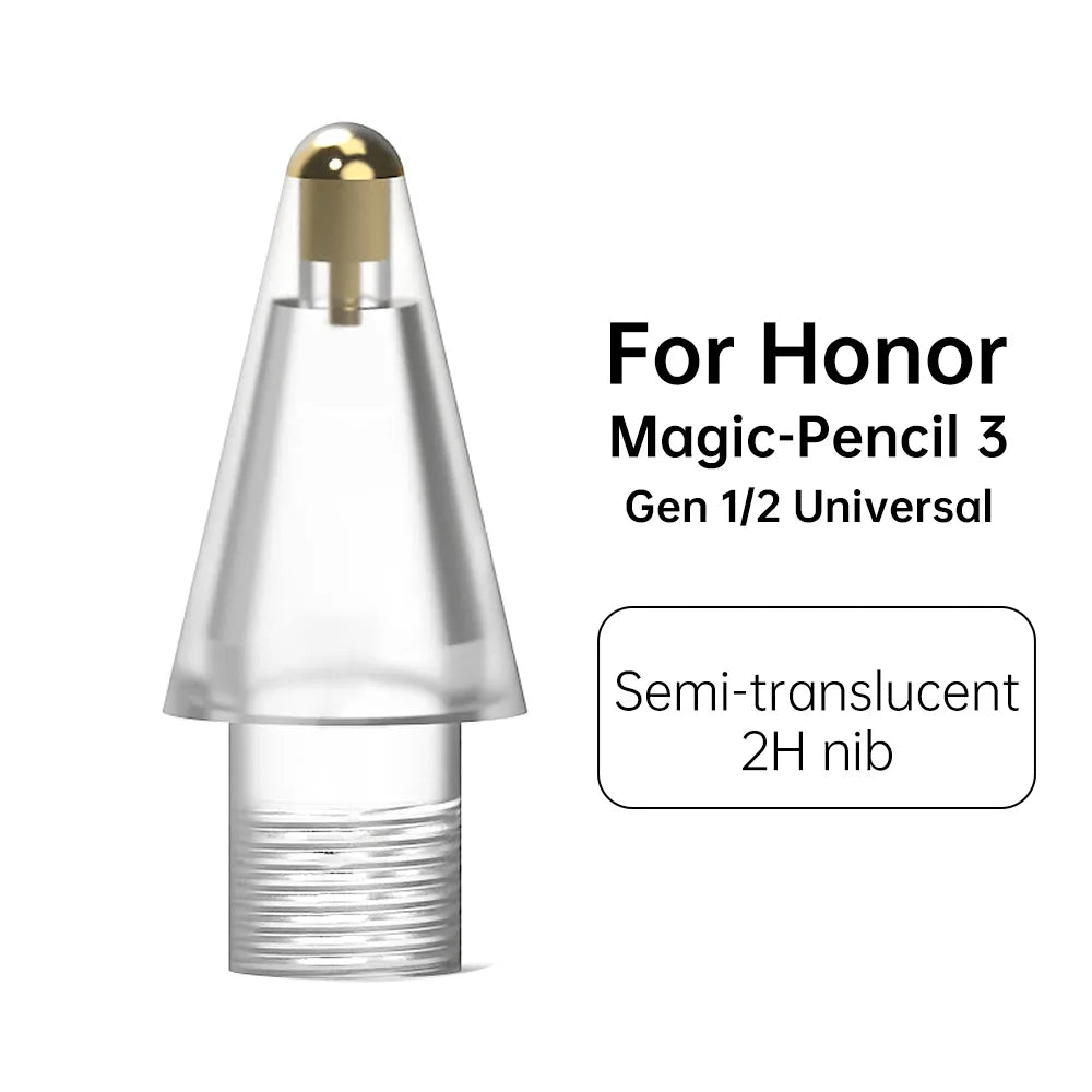 طرف قلم بديل فضي لقلم Honor Magic Pencil 3، يتميز بريشة 2H شبه شفافة.