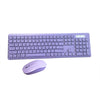 Lila kabelloses Tastatur- und Mausset.