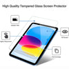 A high quality tempered glass screen protector applied to an iPad, demonstrating ultathin fillet and full coverage.