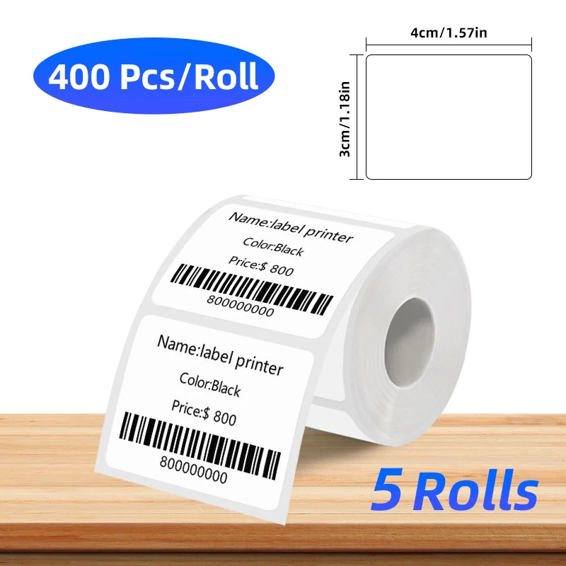 Rolle schwarzes thermisches Etikettpapier mit Barcode und Produktinformationen