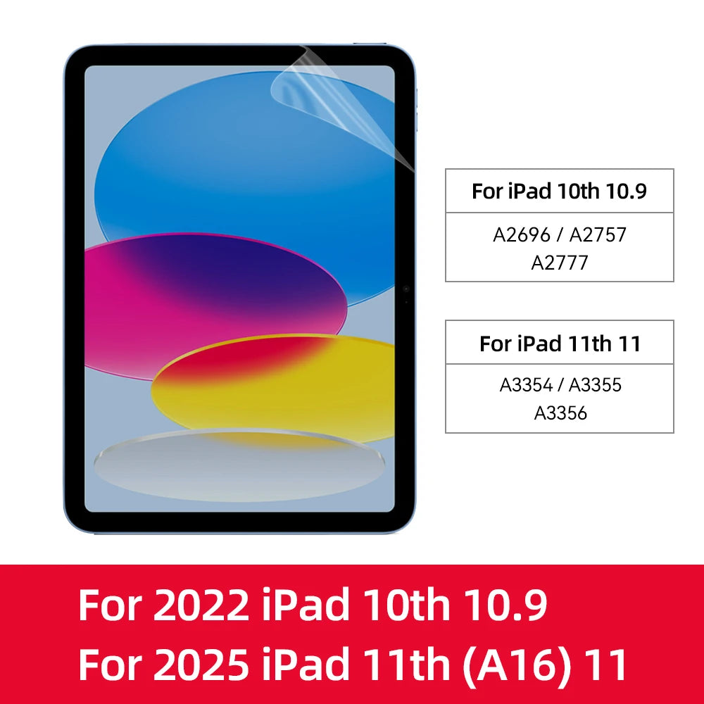 A comparison chart showing screen protector compatibility for iPad 10th generation and 11th generation models.