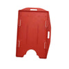Porta credenciales de plástico rojo con ranuras para sostener insignias.