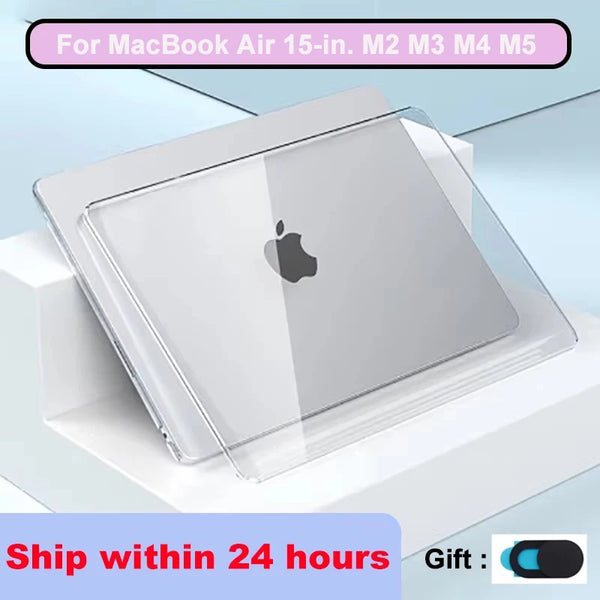 Clear universal laptop cover for a MacBook Air 15-inch model.