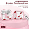 Estuche de silicone rosa pintado para auriculares AirPods Pro con anillo de metal y cinta decorativa