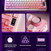 AULA S75 Pro wireless mechanical gaming keyboard with LED screen and control knob features a pink color and multi-function di