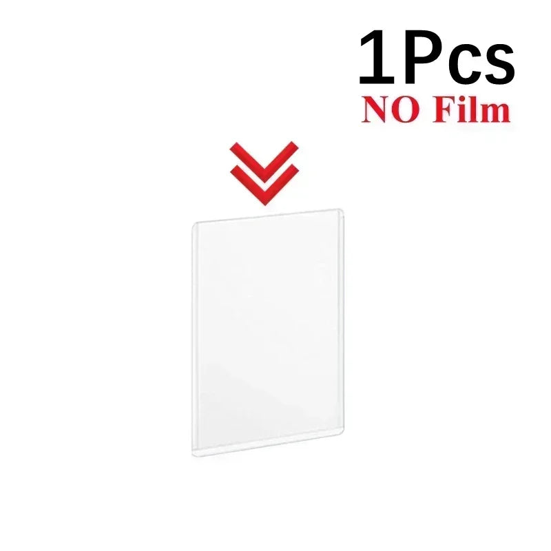 One clear protective card sleeve with no film, measuring 3x4 inches.