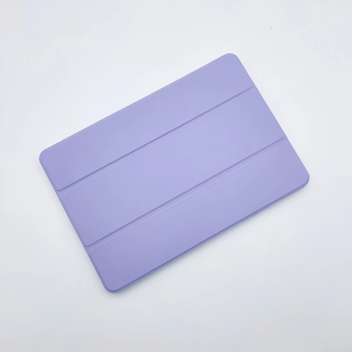 A light purple protective case for an Apple iPad, shown from above.