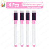 Vier rosa Whiteboard-Marker mit Magneten in einem Set