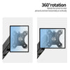 A black monitor is shown with a 360 degree rotation indicator, demonstrating the ability to rotate pictures and text horizont