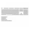 A full set of translucent ice crystal mechanical keycaps for Cherry MX switches arranged in a standard keyboard layout.