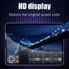 A display showing a nighttime cityscape with a bridge and buildings, demonstrating an HD display screen protector.