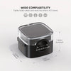 A black magnetic cable management clip with a clear lid shown on a white background.