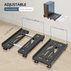 A set of adjustable mobile CPU stands in dark gray metal, shown with various length options and a larger version.