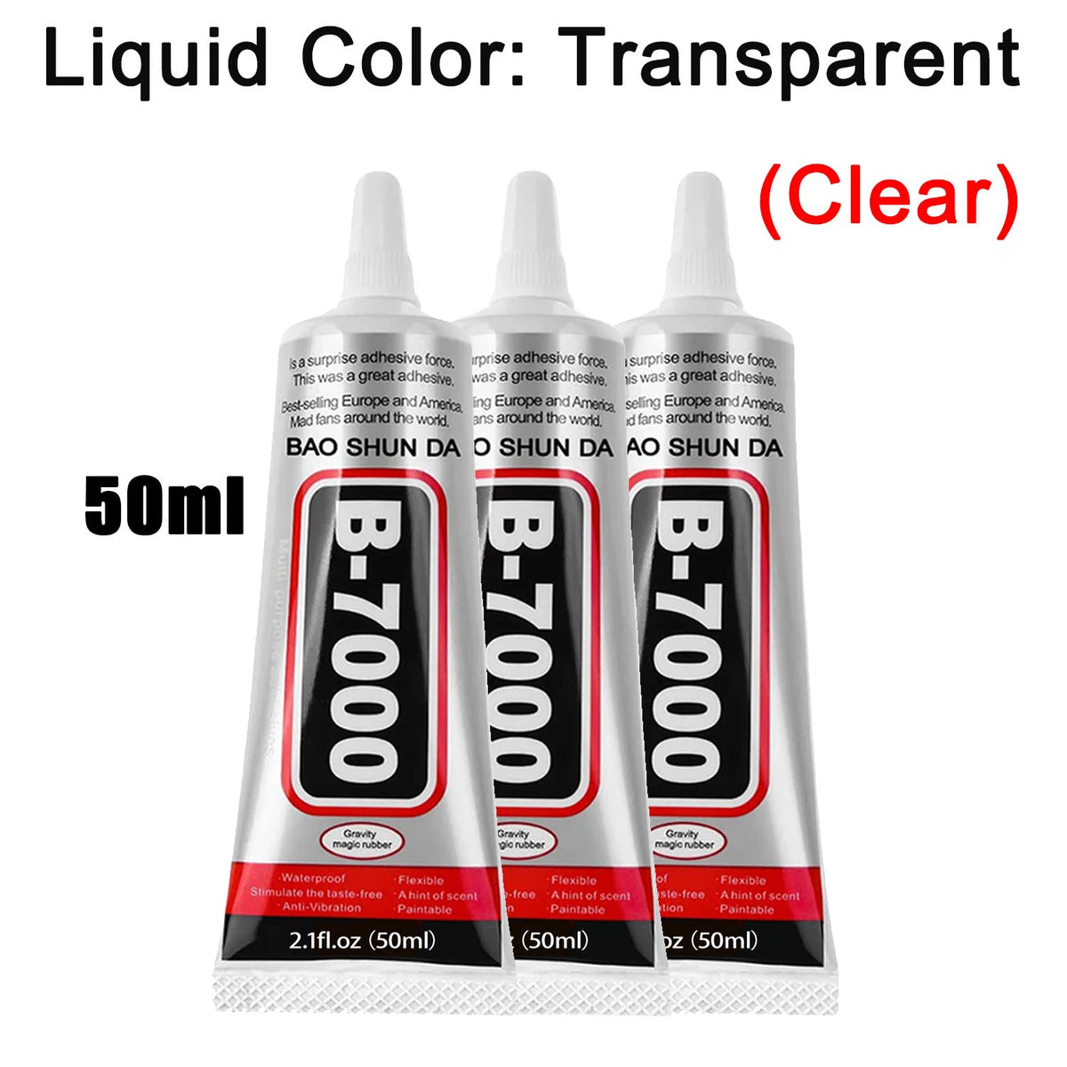 A bottle of clear liquid adhesive labeled B-7000 for craft use