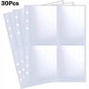 30 pieces of A5 transparent photo card binder sleeves with perforated edges