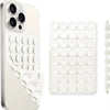 A white silicone suction cup phone mount with multiple suction cups for securing a smartphone.