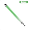 A green precision stylus pen with a silver tip shown against a white background.