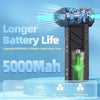 A green rechargeable battery pack for a dust blower device with specifications listed below.