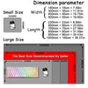 Diagram showing dimension parameters for small and large sizes of a gaming mouse pad.
