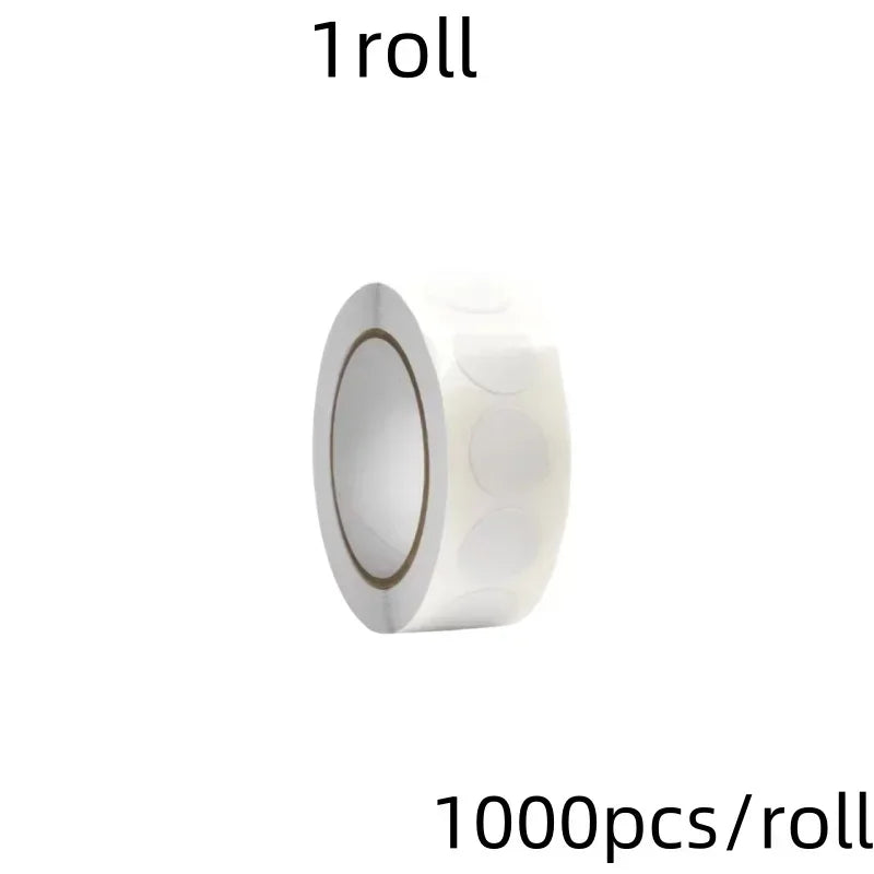A roll of round assorted color dot labels for organization, showing 1000 pieces per roll.
