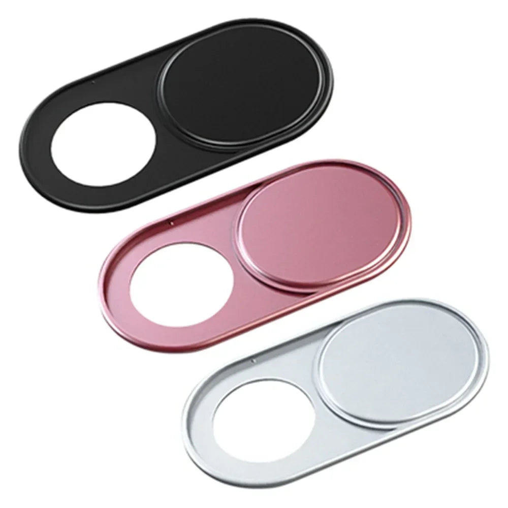 Three slim camera sliders in black, pink, and silver, showing different sizes and designs.