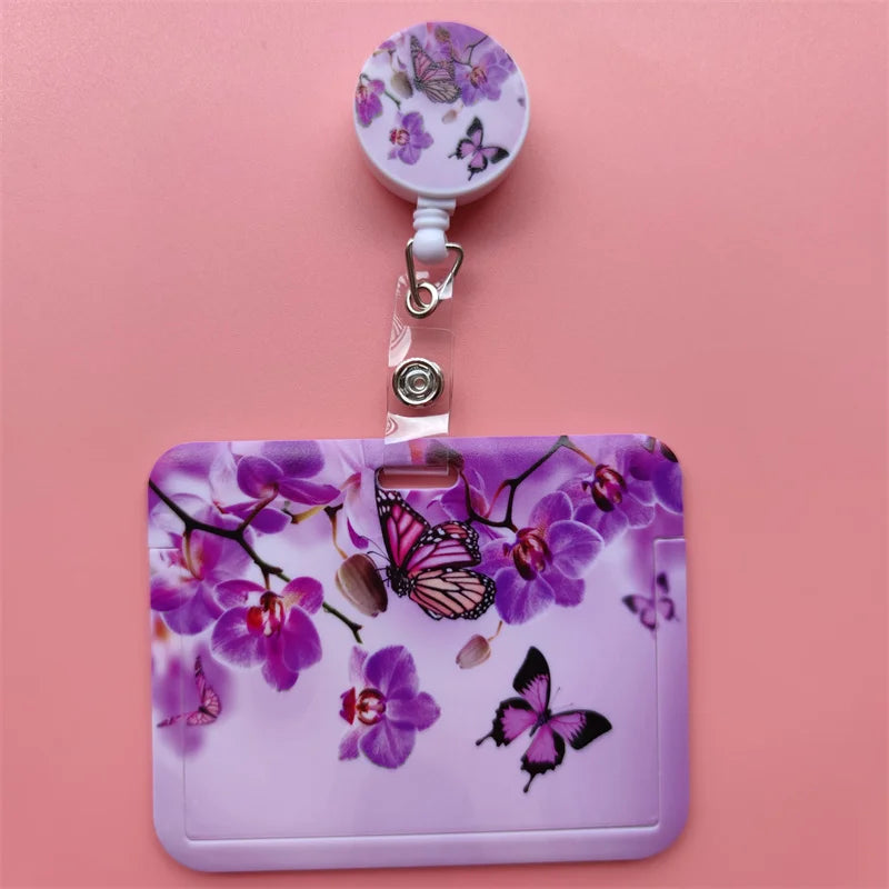 Leopard Retractable Card Holder Clip for Badges and IDs