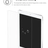 A clear HD tempered glass screen protector is shown next to a tablet, demonstrating an oleophobic coating feature.