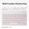 A white multi function ashortcut key keyboard shown with various function labels above it.