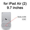 A close-up view of an iPad Air (2) model with the model number A1566 and serial number F9FQ8 visible.
