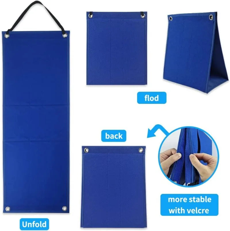 Blue visual schedule cards with fold and back options for daily routines