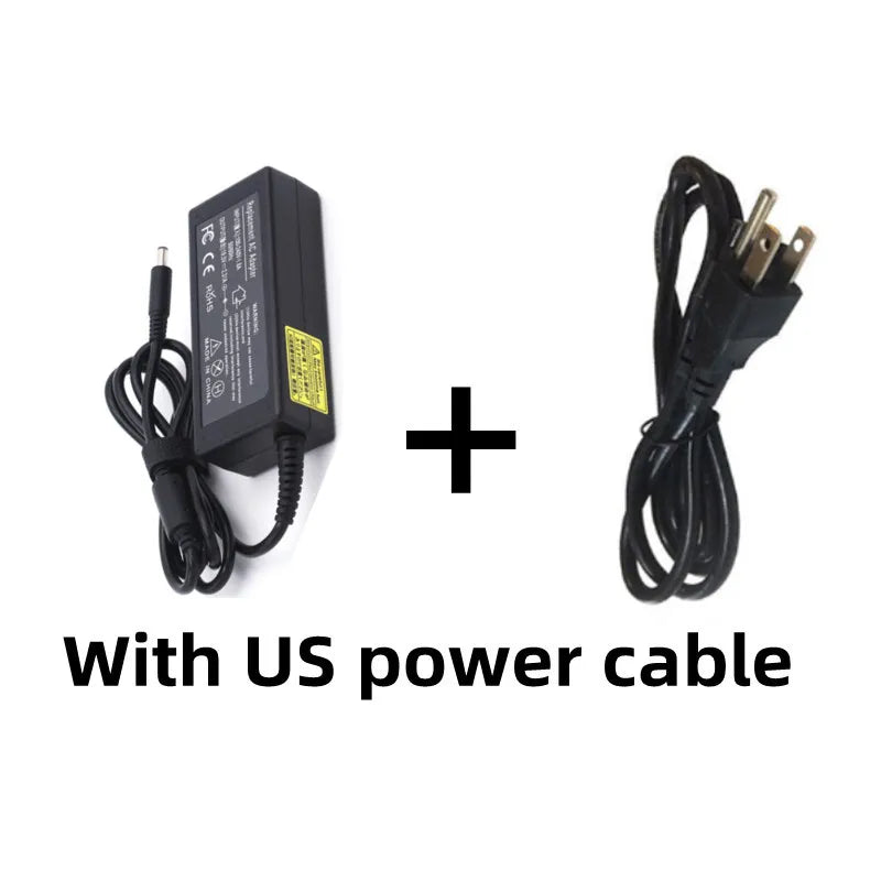 Schwarzes universelles Laptop-Ladegerät mit US-Stromkabel