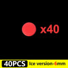 A red circular object is shown next to the text x40 and 40PCS Ice version-6mm.
