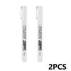 Two white permanent markers with metal tips and plastic bodies shown side by side.