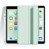 A light green premium TPU protective case for an iPad, shown with the case open.