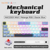 NACODEX NK61 mechanical keyboard in Melange RGB and Glacier Blue colors with red switches