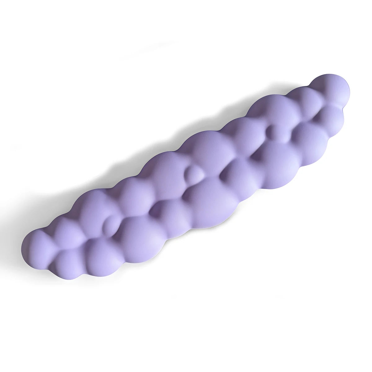 A light purple ergonomic memory foam wrist rest pad for desk and mouse.