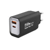 A black wall charger with USB-A and PPS I ports, labeled 150W Super fast 5.0.