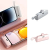 A portable DIY power bank shell in light pink and white, shown in various angles.