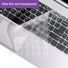 Ultra-dünner und transparenter Schutzfilm auf einer MacBook-Tastatur.