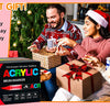 Una caja de 366 colores de marcadores y lápices de acrílico en un ambiente festivo de regalo.