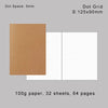 A sample of 100g paper in a tan color, showing the dot grid pattern and dimensions for retro gold foil inserts.